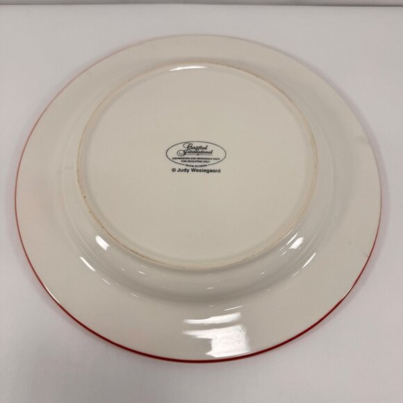 Christmas Dessert Plate Judy Westegaard Sleigh Certified International 8 1/2" - Picture 3 of 3